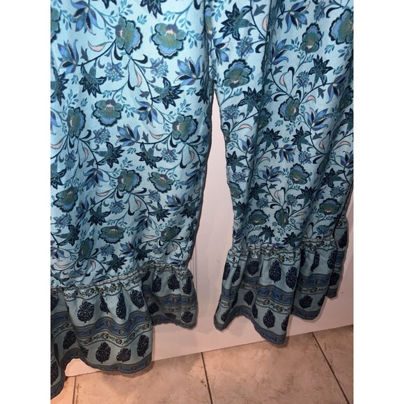 Bog collective Jumpsuit Womens Large floral Ruffle flare Hem Off Shoulder Sleeve - Picture 7 of 11